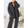 imagePRETTYGARDEN Lounge Sets for Women Fall 2025 Loungewear 2 Piece Outfits Cardigan Sweaters Track Suit Matching Winter ClothingDark Grey