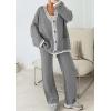 imagePRETTYGARDEN Lounge Sets for Women Fall 2025 Loungewear 2 Piece Outfits Cardigan Sweaters Track Suit Matching Winter ClothingGrey