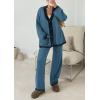 imagePRETTYGARDEN Lounge Sets for Women Fall 2025 Loungewear 2 Piece Outfits Cardigan Sweaters Track Suit Matching Winter ClothingGrey Blue