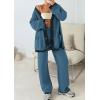 imagePRETTYGARDEN Lounge Sets for Women Fall 2025 Loungewear 2 Piece Outfits Cardigan Sweaters Track Suit Matching Winter ClothingGrey Blue