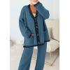 imagePRETTYGARDEN Lounge Sets for Women Fall 2025 Loungewear 2 Piece Outfits Cardigan Sweaters Track Suit Matching Winter ClothingGrey Blue