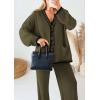 imagePRETTYGARDEN Lounge Sets for Women Fall 2025 Loungewear 2 Piece Outfits Cardigan Sweaters Track Suit Matching Winter ClothingKhaki Green