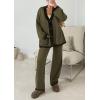imagePRETTYGARDEN Lounge Sets for Women Fall 2025 Loungewear 2 Piece Outfits Cardigan Sweaters Track Suit Matching Winter ClothingKhaki Green