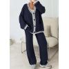 imagePRETTYGARDEN Lounge Sets for Women Fall 2025 Loungewear 2 Piece Outfits Cardigan Sweaters Track Suit Matching Winter ClothingNavy