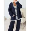 imagePRETTYGARDEN Lounge Sets for Women Fall 2025 Loungewear 2 Piece Outfits Cardigan Sweaters Track Suit Matching Winter ClothingNavy