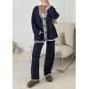 imagePRETTYGARDEN Lounge Sets for Women Fall 2025 Loungewear 2 Piece Outfits Cardigan Sweaters Track Suit Matching Winter ClothingNavy