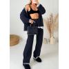 imagePRETTYGARDEN Lounge Sets for Women Fall 2025 Loungewear 2 Piece Outfits Cardigan Sweaters Track Suit Matching Winter ClothingNavy