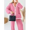imagePRETTYGARDEN Lounge Sets for Women Fall 2025 Loungewear 2 Piece Outfits Cardigan Sweaters Track Suit Matching Winter ClothingPink
