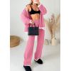 imagePRETTYGARDEN Lounge Sets for Women Fall 2025 Loungewear 2 Piece Outfits Cardigan Sweaters Track Suit Matching Winter ClothingPink