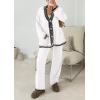 imagePRETTYGARDEN Lounge Sets for Women Fall 2025 Loungewear 2 Piece Outfits Cardigan Sweaters Track Suit Matching Winter ClothingWhite