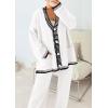 imagePRETTYGARDEN Lounge Sets for Women Fall 2025 Loungewear 2 Piece Outfits Cardigan Sweaters Track Suit Matching Winter ClothingWhite