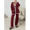 imagePRETTYGARDEN Lounge Sets for Women Fall 2025 Loungewear 2 Piece Outfits Cardigan Sweaters Track Suit Matching Winter ClothingWine Red