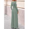 imagePRETTYGARDEN Matching Sets Women Clothing 2025 Fall Fashion Travel 2 Piece Lounge Sets Long Sleeve Crop Top Wide Leg PantsGreen