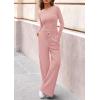 imagePRETTYGARDEN Matching Sets Women Clothing 2025 Fall Fashion Travel 2 Piece Lounge Sets Long Sleeve Crop Top Wide Leg PantsPink