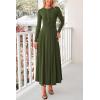 imagePRETTYGARDEN Maxi Dresses for Women 2025 Fall Casual Long Sleeve Button Fit and Flare Long Flowy Going Out DressArmy Green