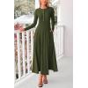 imagePRETTYGARDEN Maxi Dresses for Women 2025 Fall Casual Long Sleeve Button Fit and Flare Long Flowy Going Out DressArmy Green