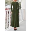 imagePRETTYGARDEN Maxi Dresses for Women 2025 Fall Casual Long Sleeve Button Fit and Flare Long Flowy Going Out DressArmy Green