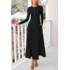 imagePRETTYGARDEN Maxi Dresses for Women 2025 Fall Casual Long Sleeve Button Fit and Flare Long Flowy Going Out DressBlack