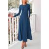 imagePRETTYGARDEN Maxi Dresses for Women 2025 Fall Casual Long Sleeve Button Fit and Flare Long Flowy Going Out DressDark Blue
