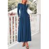 imagePRETTYGARDEN Maxi Dresses for Women 2025 Fall Casual Long Sleeve Button Fit and Flare Long Flowy Going Out DressDark Blue