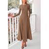imagePRETTYGARDEN Maxi Dresses for Women 2025 Fall Casual Long Sleeve Button Fit and Flare Long Flowy Going Out DressDark Khaki