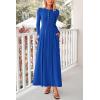 imagePRETTYGARDEN Maxi Dresses for Women 2025 Fall Casual Long Sleeve Button Fit and Flare Long Flowy Going Out DressRoyal Blue