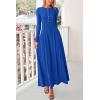 imagePRETTYGARDEN Maxi Dresses for Women 2025 Fall Casual Long Sleeve Button Fit and Flare Long Flowy Going Out DressRoyal Blue