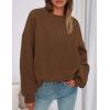 imagePRETTYGARDEN Sweatshirt for Women Oversized Crewneck Long Sleeve Pullover Fleece Top 2025 Fall Winter Fashion Outfits ClothesBrown