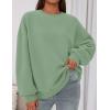 imagePRETTYGARDEN Sweatshirt for Women Oversized Crewneck Long Sleeve Pullover Fleece Top 2025 Fall Winter Fashion Outfits ClothesLight Green