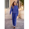 imagePRETTYGARDEN Two Piece Sets for Women 2025 Pullover Sweater High Waisted Sweatpants Tracksuit Lounge Set Fall Winter OutfitsBlue
