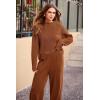 imagePRETTYGARDEN Two Piece Sets for Women 2025 Pullover Sweater High Waisted Sweatpants Tracksuit Lounge Set Fall Winter OutfitsBrown