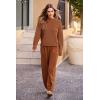 imagePRETTYGARDEN Two Piece Sets for Women 2025 Pullover Sweater High Waisted Sweatpants Tracksuit Lounge Set Fall Winter OutfitsBrown