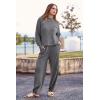 imagePRETTYGARDEN Two Piece Sets for Women 2025 Pullover Sweater High Waisted Sweatpants Tracksuit Lounge Set Fall Winter OutfitsDark Grey
