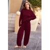 imagePRETTYGARDEN Two Piece Sets for Women 2025 Pullover Sweater High Waisted Sweatpants Tracksuit Lounge Set Fall Winter OutfitsWine Red