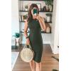 imagePRETTYGARDEN Women Bodycon Midi Dress 2025 Summer Spring Casual Vacation Sundress Fitted Sleeveless Tank DressesArmy Green