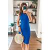 imagePRETTYGARDEN Women Bodycon Midi Dress 2025 Summer Spring Casual Vacation Sundress Fitted Sleeveless Tank DressesBlue
