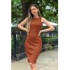 imagePRETTYGARDEN Women Bodycon Midi Dress 2025 Summer Spring Casual Vacation Sundress Fitted Sleeveless Tank DressesBrick Red