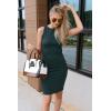 imagePRETTYGARDEN Women Bodycon Midi Dress 2025 Summer Spring Casual Vacation Sundress Fitted Sleeveless Tank DressesDark Green