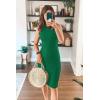 imagePRETTYGARDEN Women Bodycon Midi Dress 2025 Summer Spring Casual Vacation Sundress Fitted Sleeveless Tank DressesGreen