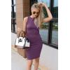 imagePRETTYGARDEN Women Bodycon Midi Dress 2025 Summer Spring Casual Vacation Sundress Fitted Sleeveless Tank DressesPurple