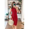 imagePRETTYGARDEN Women Bodycon Midi Dress 2025 Summer Spring Casual Vacation Sundress Fitted Sleeveless Tank DressesRed