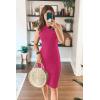 imagePRETTYGARDEN Women Bodycon Midi Dress 2025 Summer Spring Casual Vacation Sundress Fitted Sleeveless Tank DressesRose Red