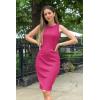 imagePRETTYGARDEN Women Bodycon Midi Dress 2025 Summer Spring Casual Vacation Sundress Fitted Sleeveless Tank DressesRose Red