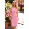 imagePRETTYGARDEN Women Bodycon Midi Dress 2025 Summer Spring Casual Vacation Sundress Fitted Sleeveless Tank DressesSolid Pink