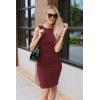 imagePRETTYGARDEN Women Bodycon Midi Dress 2025 Summer Spring Casual Vacation Sundress Fitted Sleeveless Tank DressesWine Red