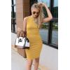 imagePRETTYGARDEN Women Bodycon Midi Dress 2025 Summer Spring Casual Vacation Sundress Fitted Sleeveless Tank DressesYellow