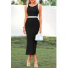 imagePRETTYGARDEN Women Bodycon Midi Dress 2025 Summer Spring Casual Vacation Sundress Fitted Sleeveless Tank DressesZblack