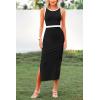 imagePRETTYGARDEN Women Bodycon Midi Dress 2025 Summer Spring Casual Vacation Sundress Fitted Sleeveless Tank DressesZblack