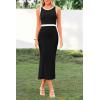 imagePRETTYGARDEN Women Bodycon Midi Dress 2025 Summer Spring Casual Vacation Sundress Fitted Sleeveless Tank DressesZblack