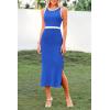 imagePRETTYGARDEN Women Bodycon Midi Dress 2025 Summer Spring Casual Vacation Sundress Fitted Sleeveless Tank DressesZdark Blue